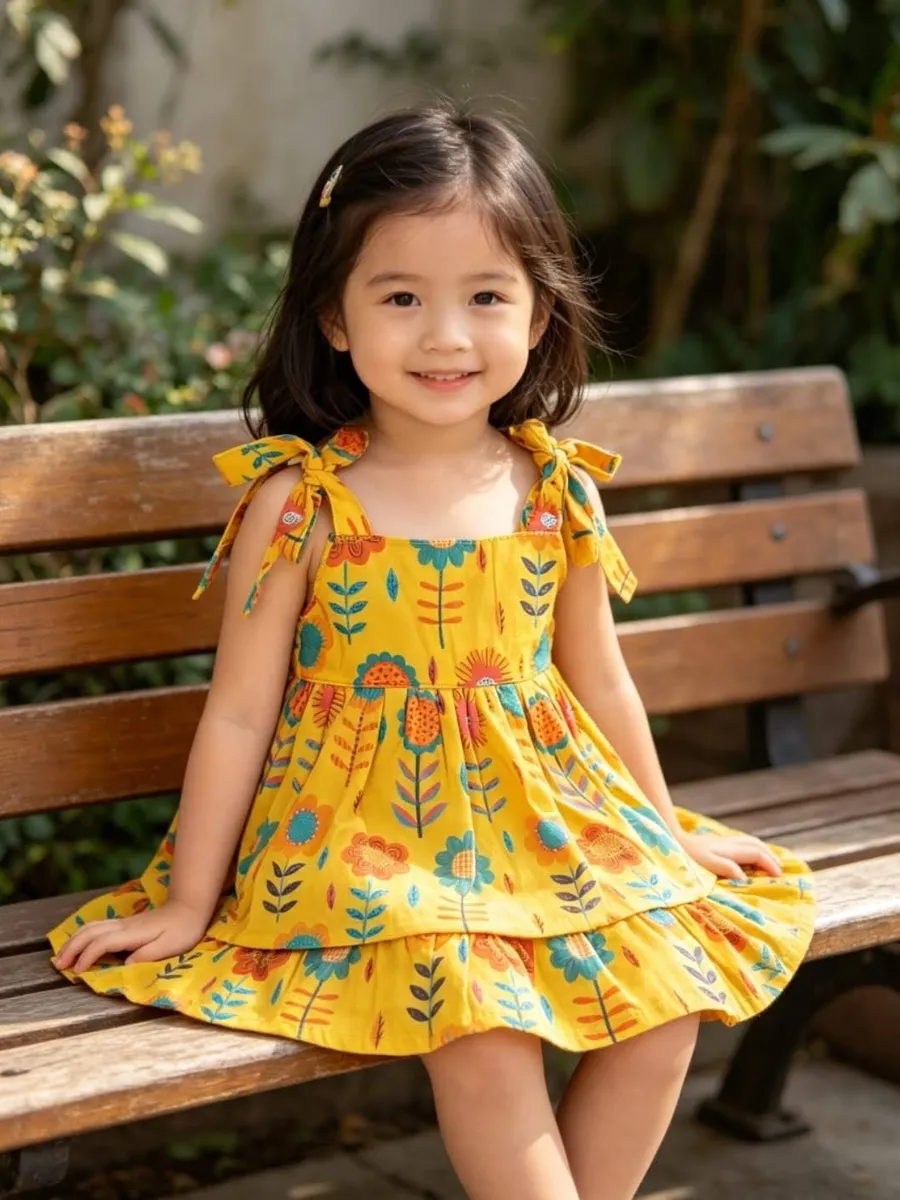 Vestido Flores do Sol, modelo alça, foto
