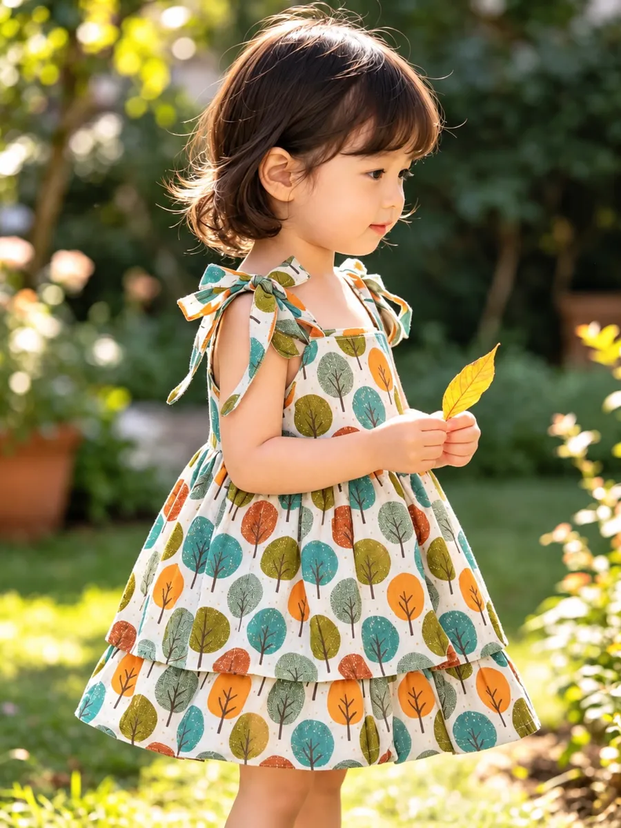 Vestido Infantil Bosque Encantado, modelo alça, foto