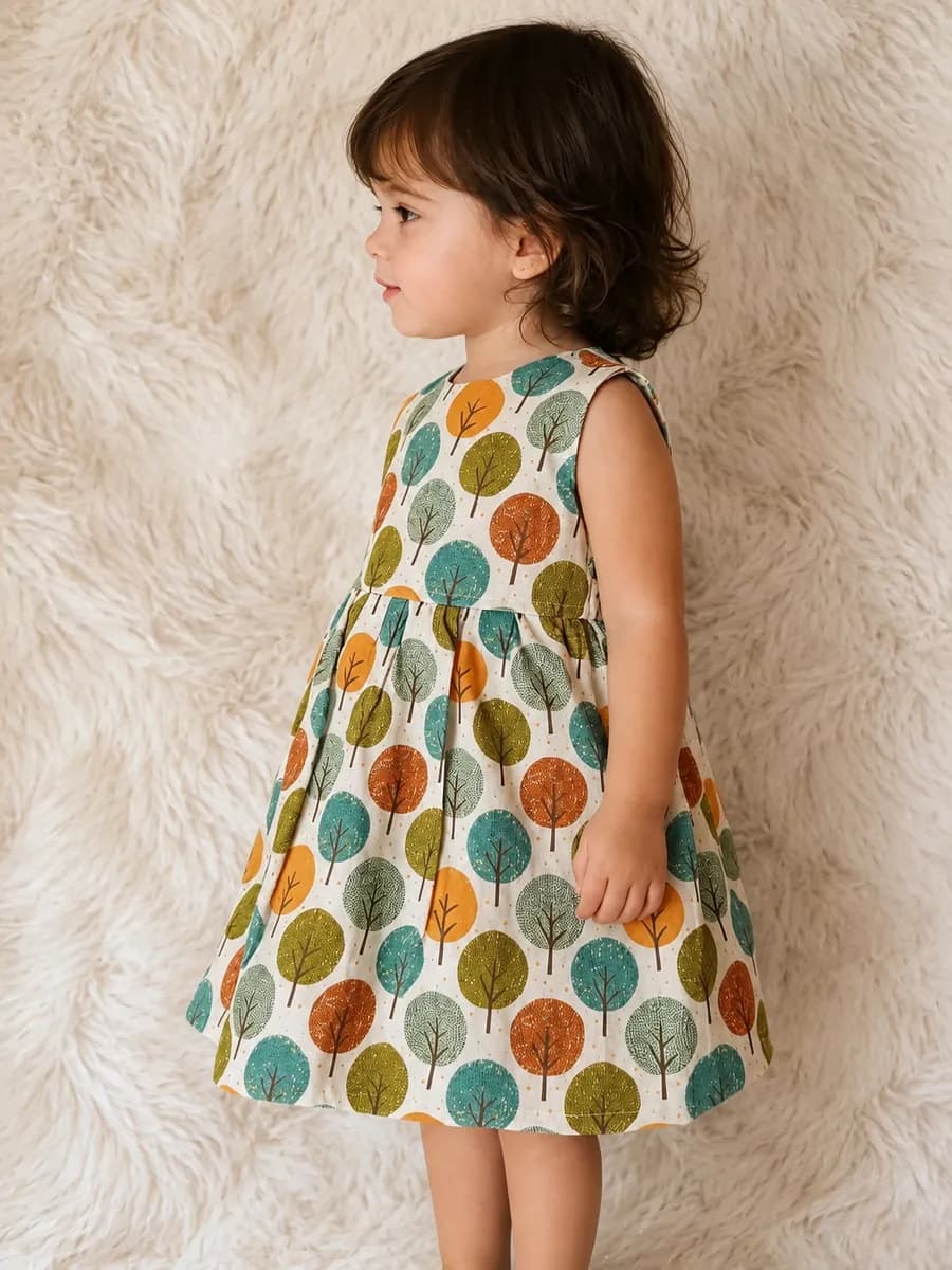 Vestido Infantil Bosque Encantado, modelo regata, foto