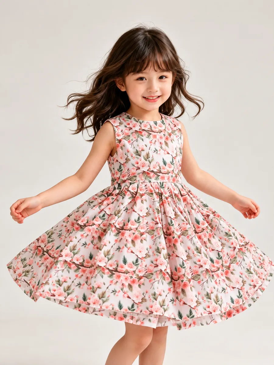 Vestido Infantil Cerejeira Encantada, modelo regata, foto