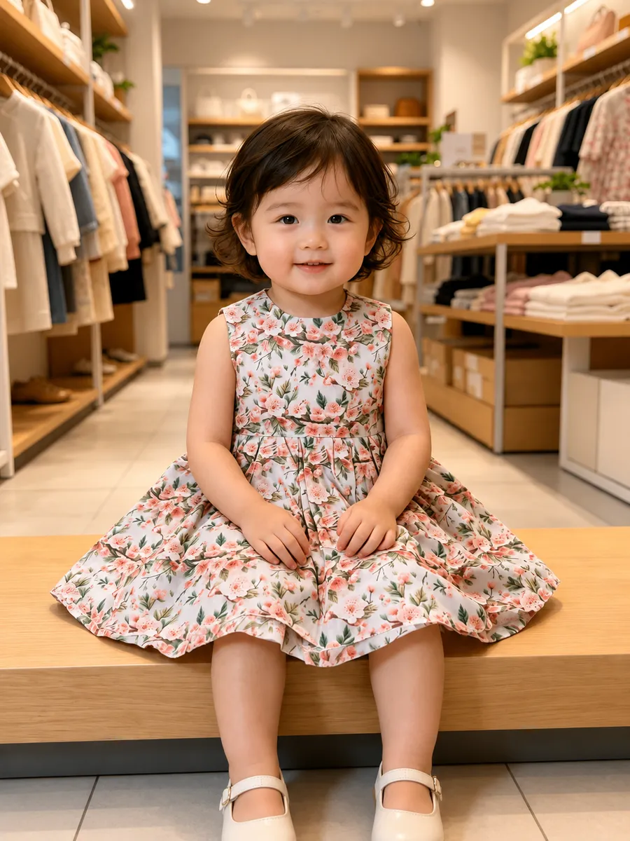 Vestido Infantil Cerejeira Encantada, modelo regata, foto