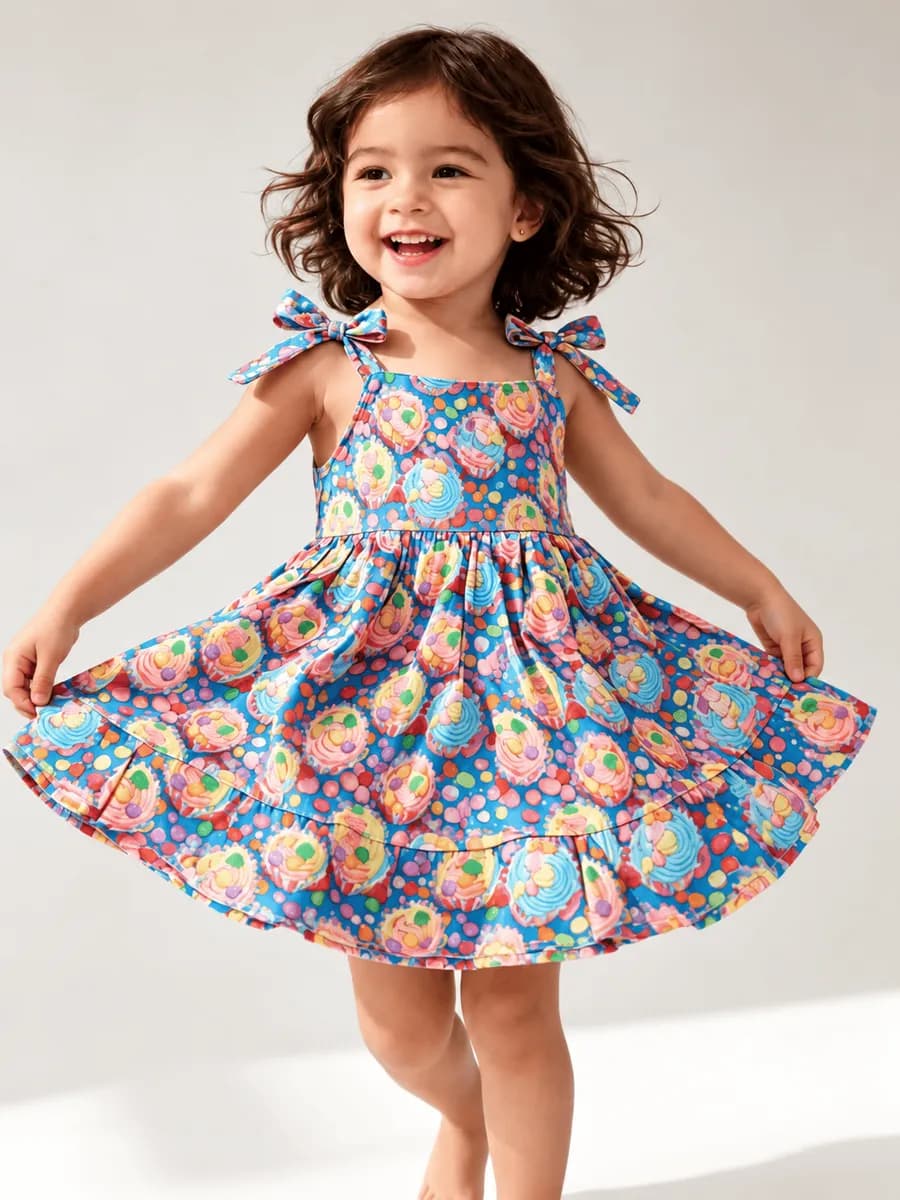 Vestido Infantil Doce Encanto, modelo alça, foto