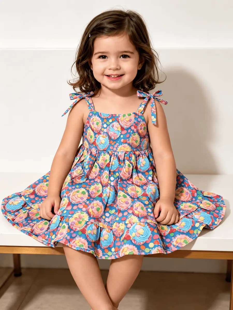 Vestido Infantil Doce Encanto, modelo alça, foto