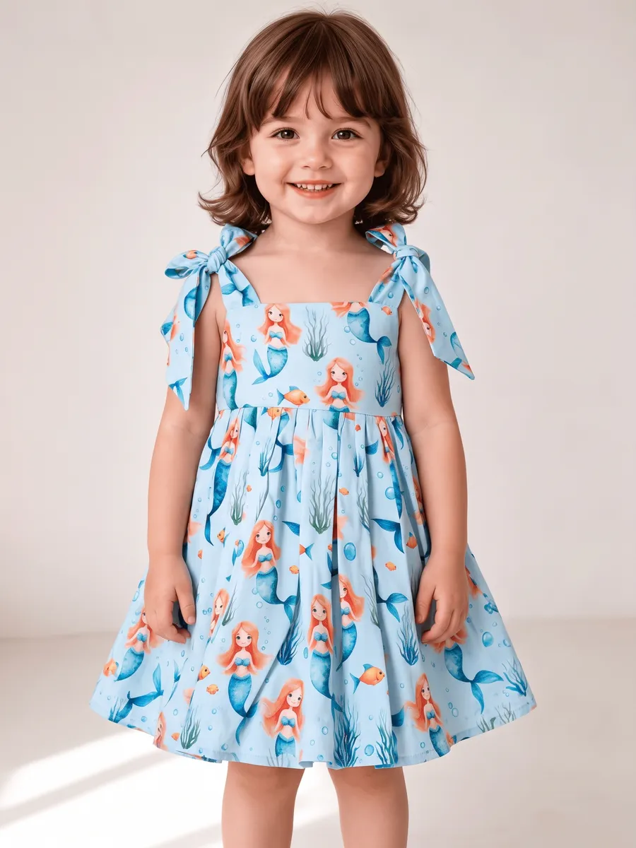 Vestido Infantil Encanto da Sereia, modelo alça, foto