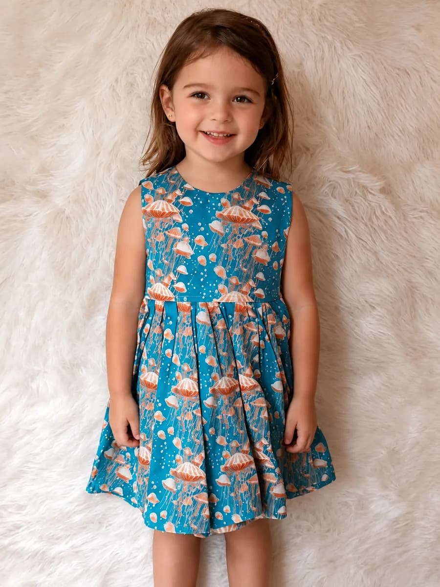Vestido Infantil Encanto do Mar, modelo regata, foto